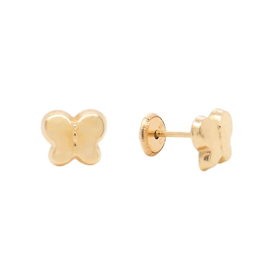 Polished Butterfly 7.5MM Stud Earrings
