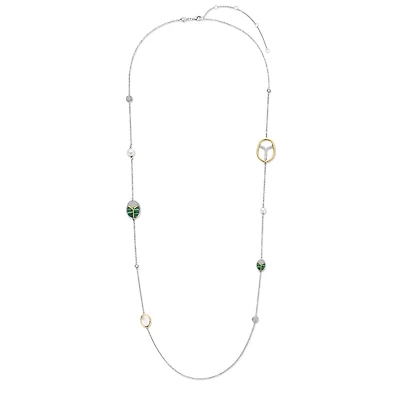 Amulet Scarab Malachite Long Necklace
