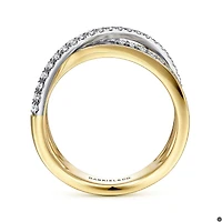 Criss Cross Two Tone Diamond Ring