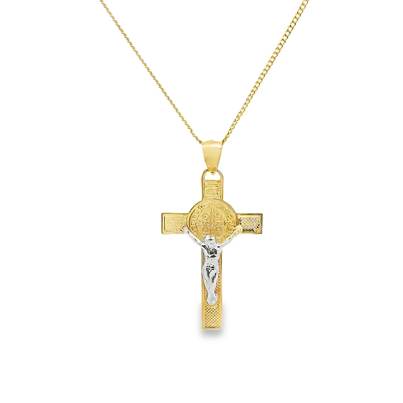 Two Tone San Benito Cross Pendant 36MM