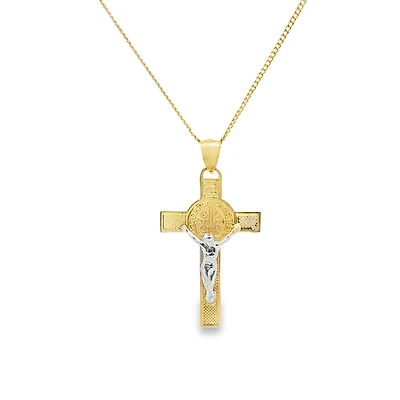 Two Tone San Benito Cross Pendant 36MM