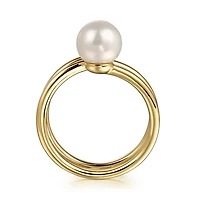 Pearl Bypass Diamond Ring