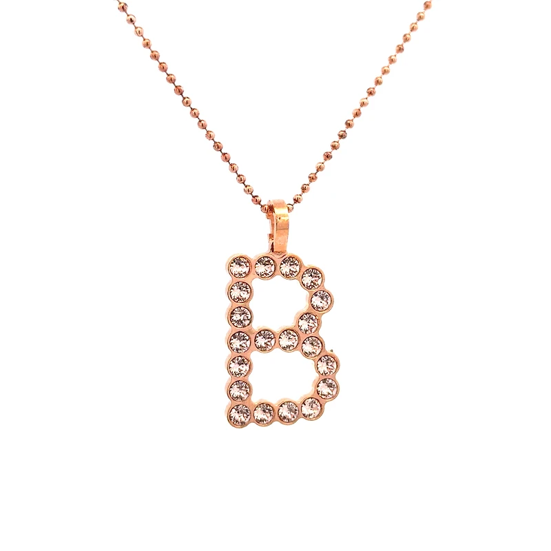 Rose Gold and Swarovski Initial Pendant