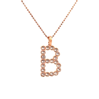 Rose Gold and Swarovski Initial Pendant