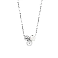 White Pearl Trio Necklace