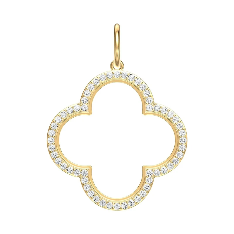 Open Clover Diamond Pendant 25MM