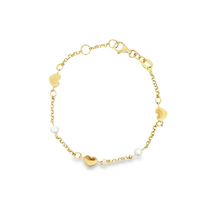 Hearts and Pearls Baby Bracelet