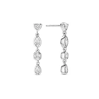Multi Shape Zirconia Linear Earrings