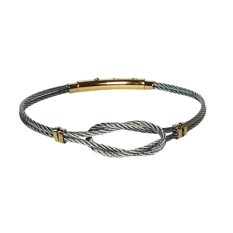 Marine Squared Knot Steel Bracelet in Two Tone