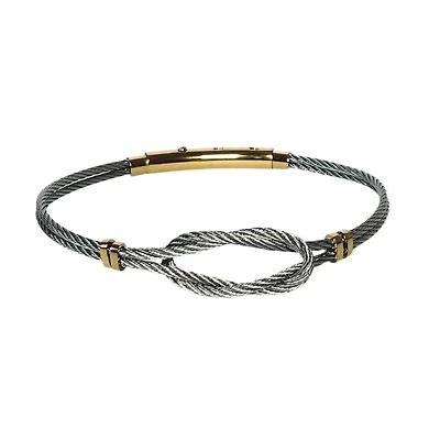 Marine Squared Knot Steel Bracelet in Two Tone