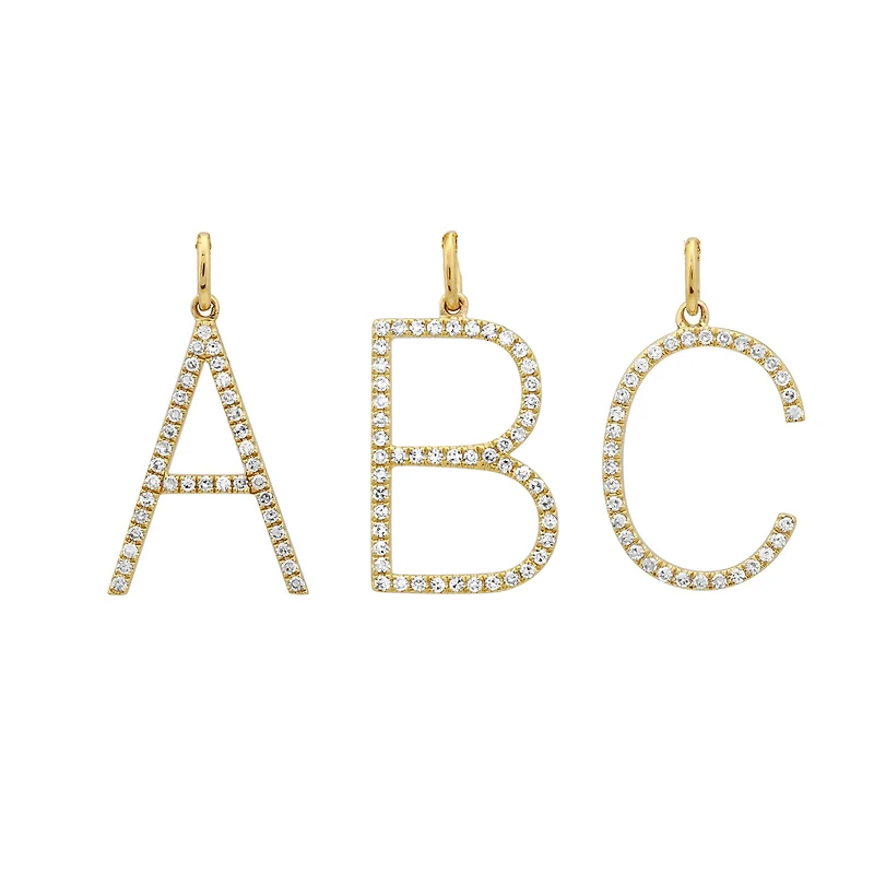 17mm Diamond Initial Pendant