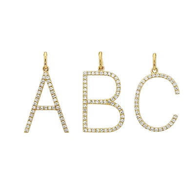 17mm Diamond Initial Pendant