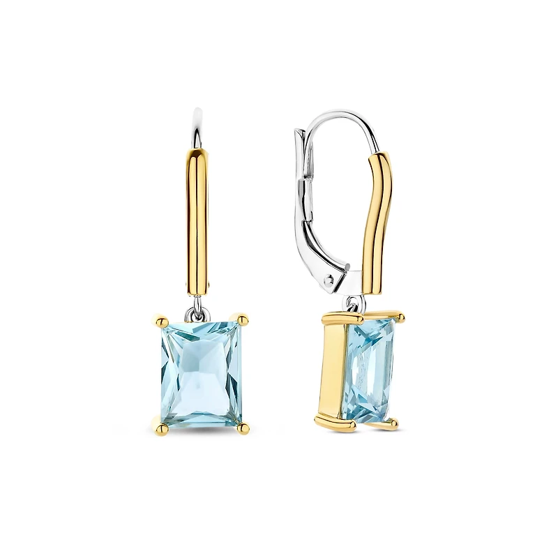 Rectangular Elegance Blue Earrings