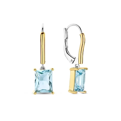 Rectangular Elegance Blue Earrings