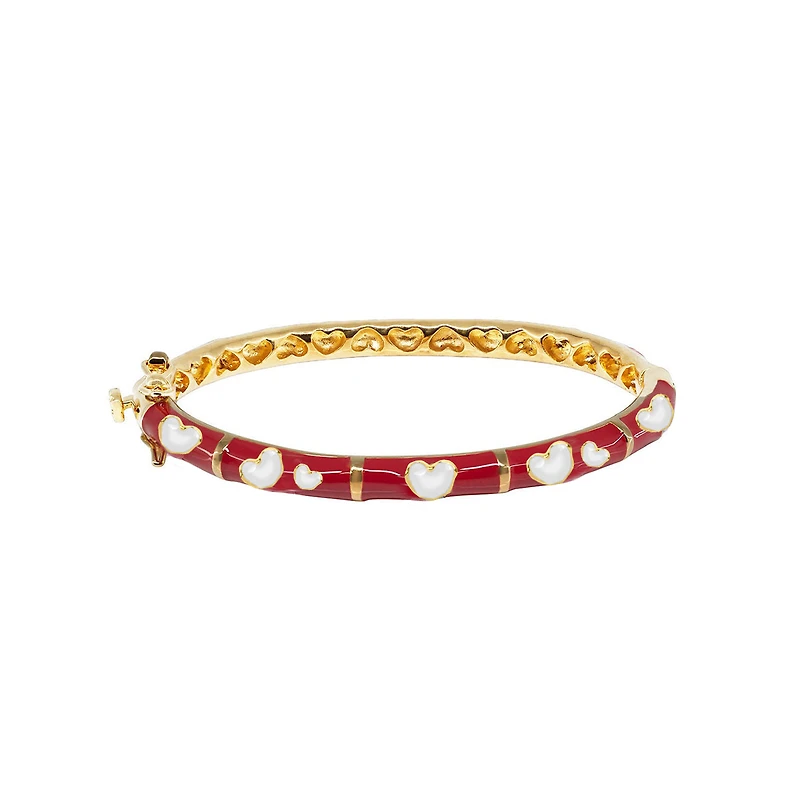 Red/White Hearts Kids Bangle Bracelet
