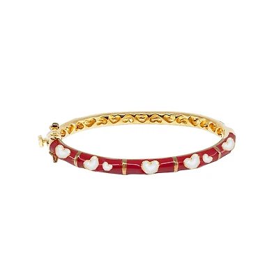 Red/White Hearts Kids Bangle Bracelet