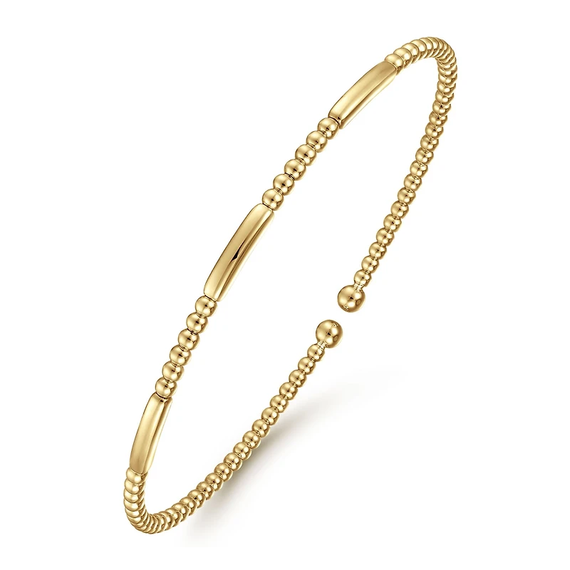 Beads and Line Bangle Bracelet