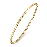 Beads and Line Bangle Bracelet
