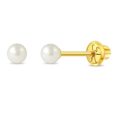 Kids 4MM Pearl Stud Earrings