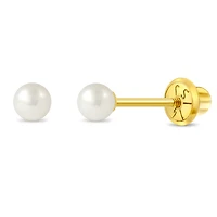 Kids 4MM Pearl Stud Earrings