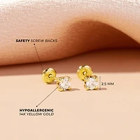 2.5MM Diamond Solitaire Kids Earrings