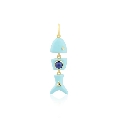 Dancing Fish Turquoise Pendant