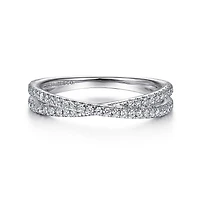 Diamond Criss cross White Gold Ring