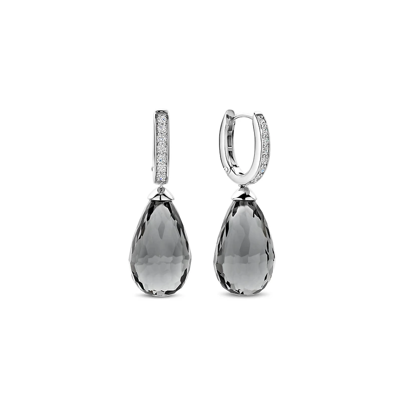 Grey Green Chandelier Earrings