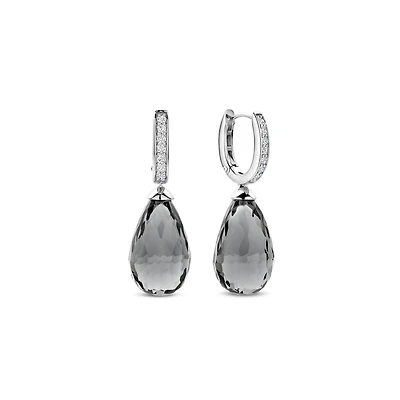 Grey Green Drop Earrings
