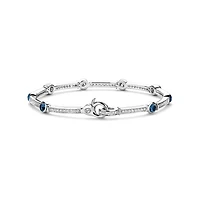 Sattelite Blue and Clear Tennis Bracelet