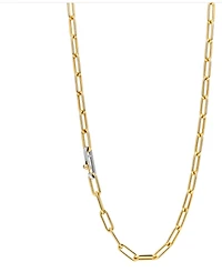 Iconic Paperclip Link Golden Necklace Short