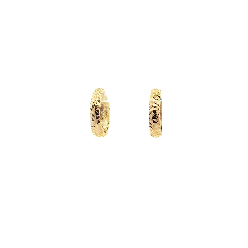 Diamond Cut 15MM Huggie Earrings