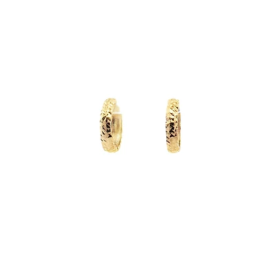 Diamond Cut 15MM Huggie Earrings