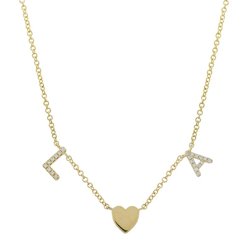 Custom Two Initials and Heart Necklace