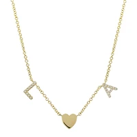 Custom Two Initials and Heart Necklace