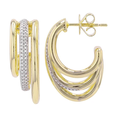 Three Hoop Effect Earrings