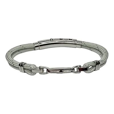Turnbuckle Cord Steel Bracelet in Silver