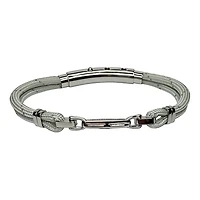 Turnbuckle Cord Steel Bracelet in Silver