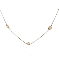 Tilted Mother Pearl Heart Necklace and Bracelet Jewelry Set
