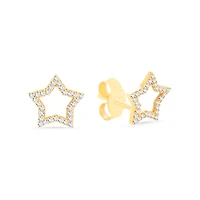 Star Outline 5MM Stud Earrings