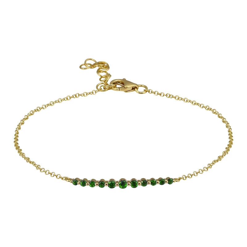 Gradient Emeralds Bar Bracelet