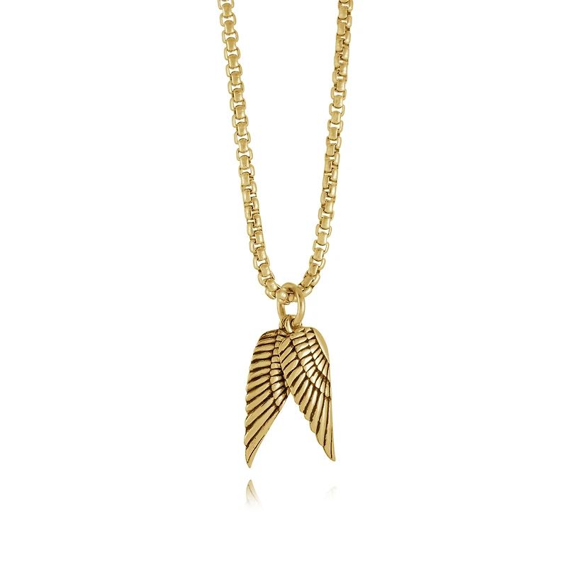Angel Wings Golden Steel Necklace