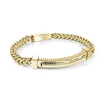 5MM Franco Gold Steel ID Plate Bracelet