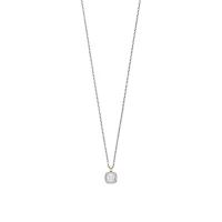 Cushion Halo Two Tone Necklace