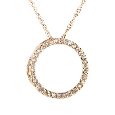 Open Circle Diamond Necklace