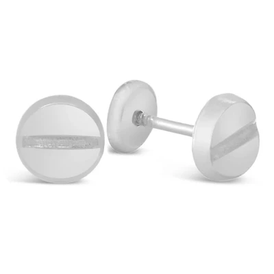 6MM Screw Button Stud Earrings