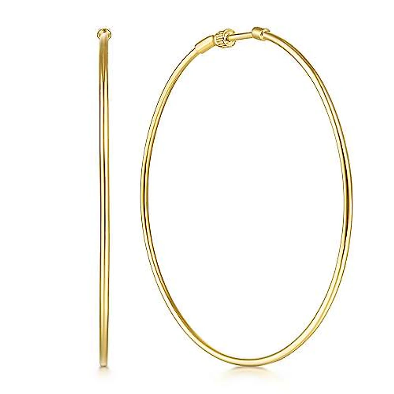 60mm Yellow Gold Hoop Earrings