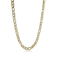 Figaro 7MM Diamond Cut Gold Steel Chain