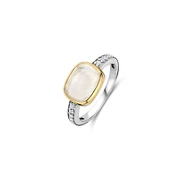 Milky Quartz Facetted Ring