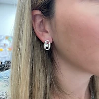 Puff Mariner Silver Stud Earrings 18MM